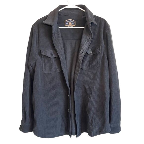 Freedom Foundry Shacket Shirt Jacket Fleece Lined Button Up Gray Men M - Picture 1 of 6